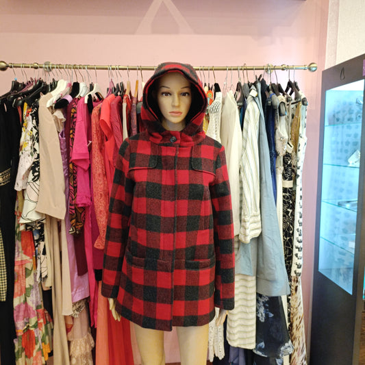 Cappotto Woolrich rosso e nero tg S