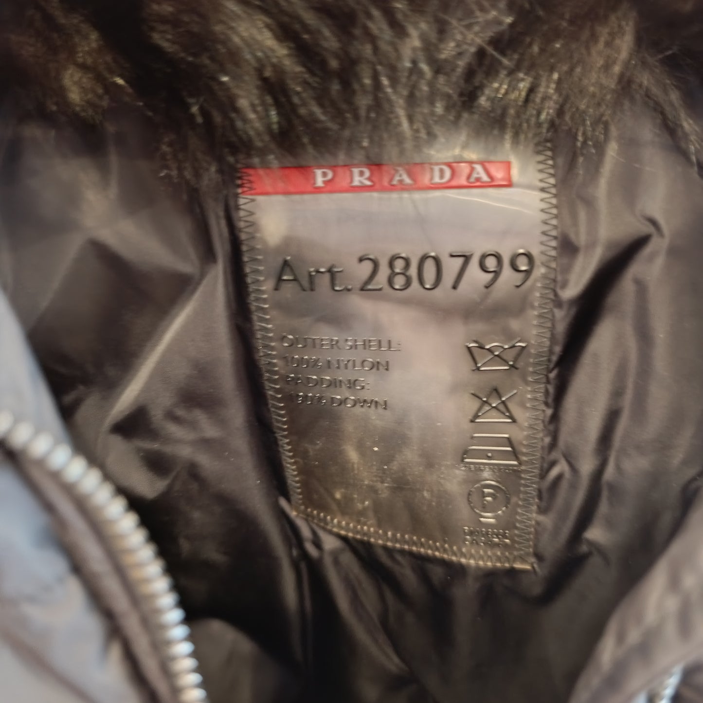 Piumino Prada  collo volpe tg 40