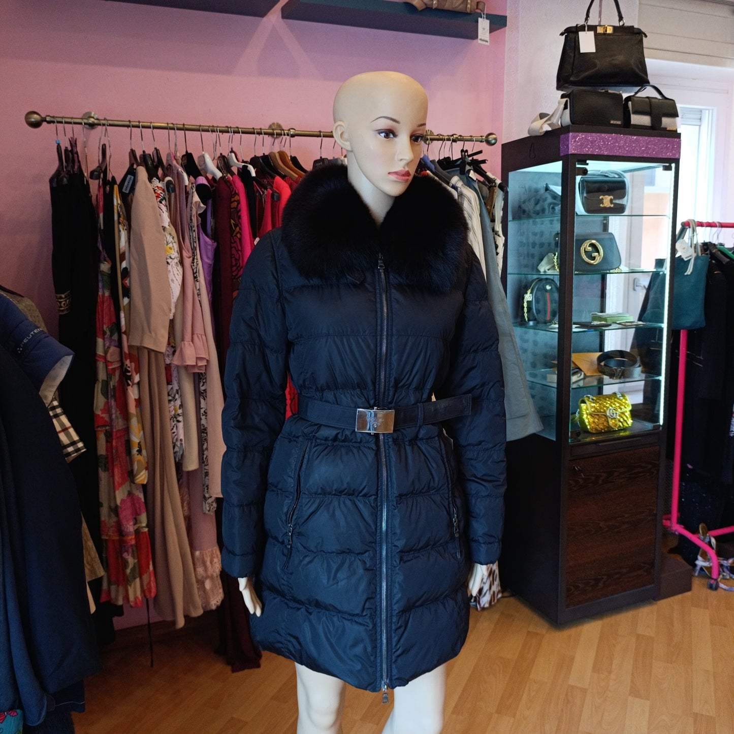 Piumino Prada  collo volpe tg 40