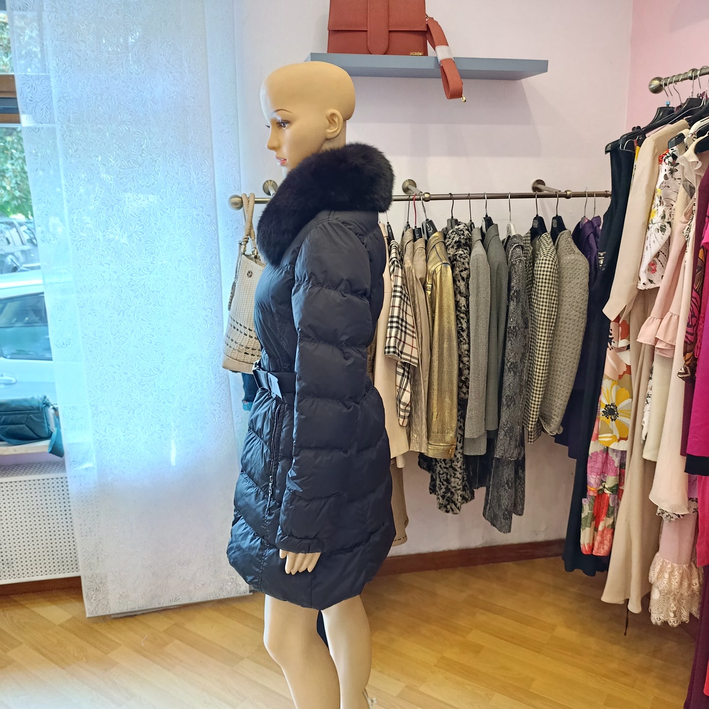 Piumino Prada  collo volpe tg 40