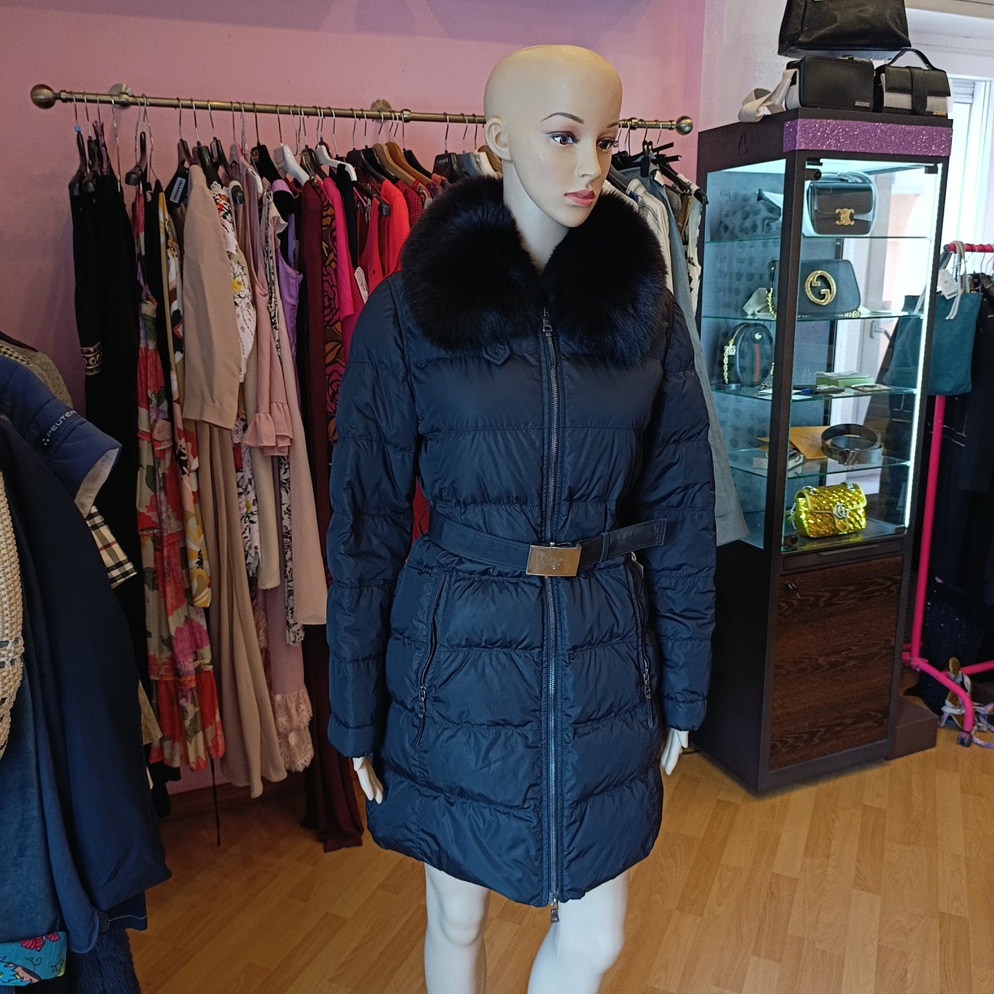 Piumino Prada  collo volpe tg 40