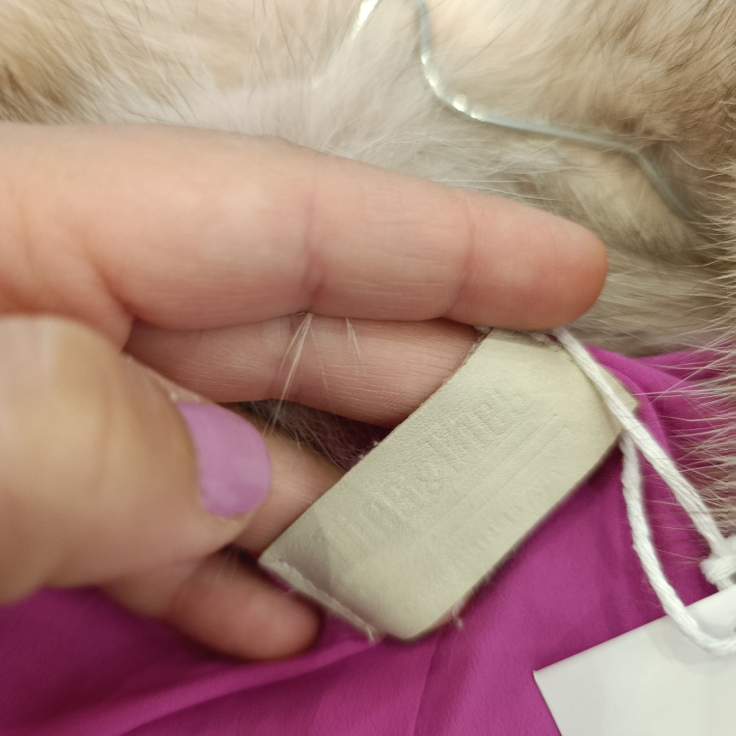 Pelliccia volpe inserti pelle tg S