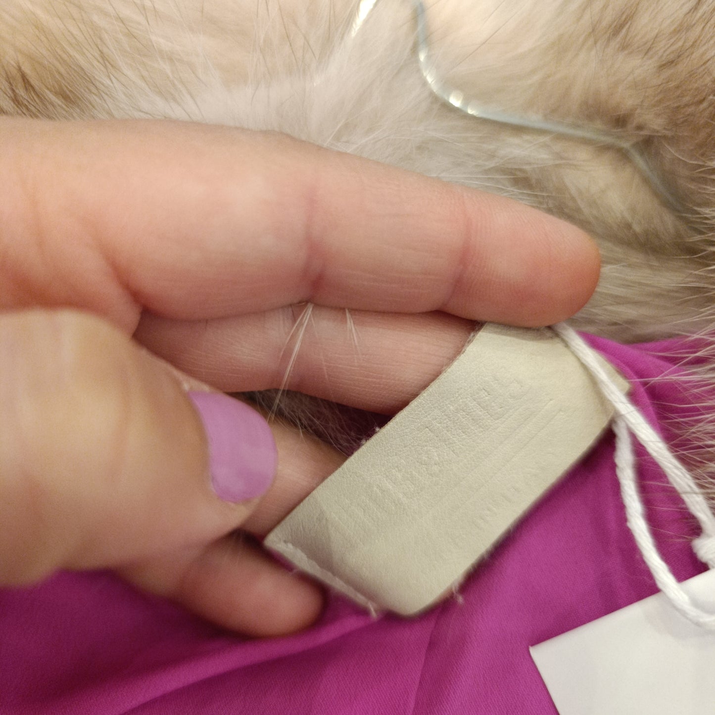 Pelliccia volpe inserti pelle tg S
