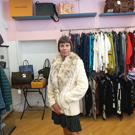 Pelliccia visone bianca tg M