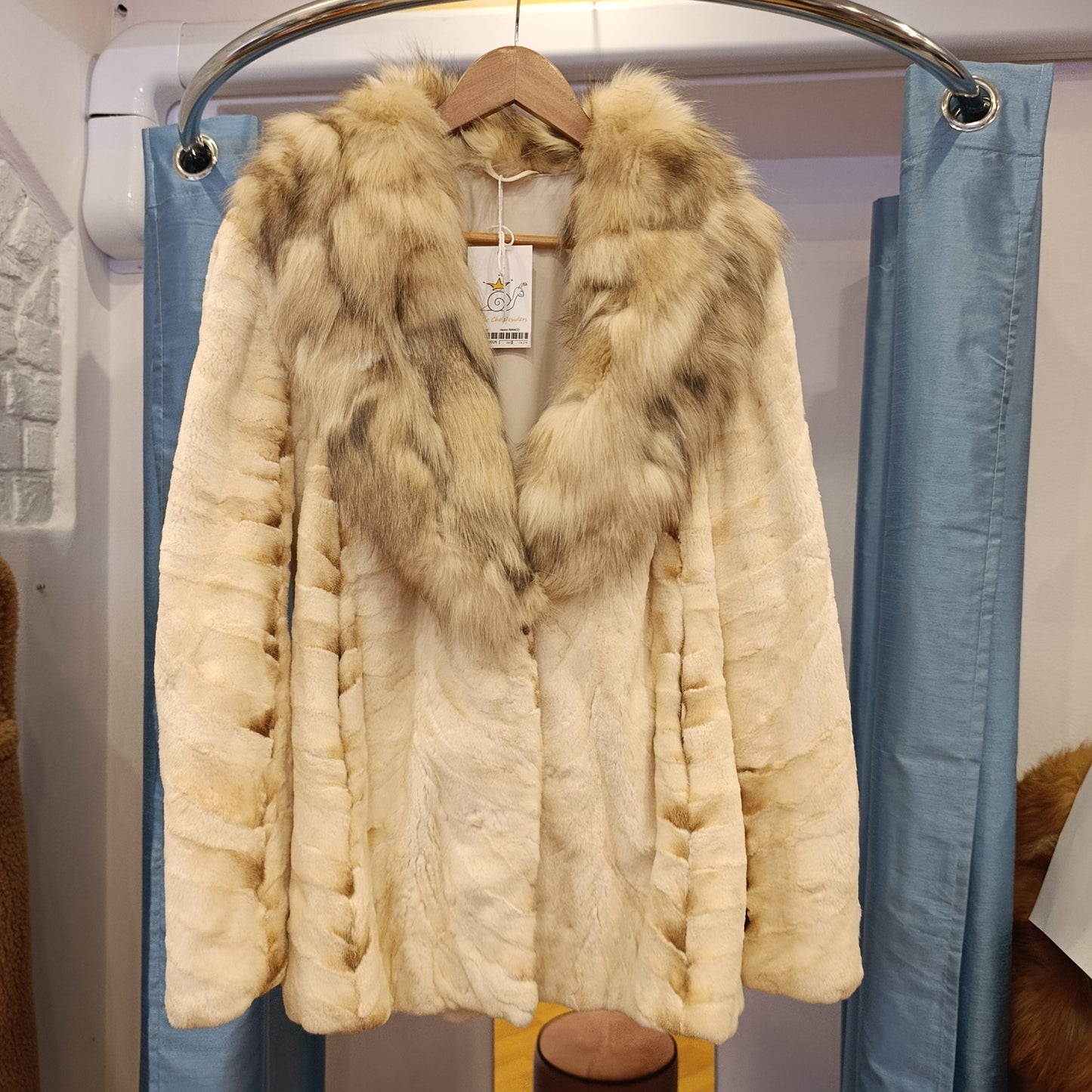 Pelliccia visone bianca tg M