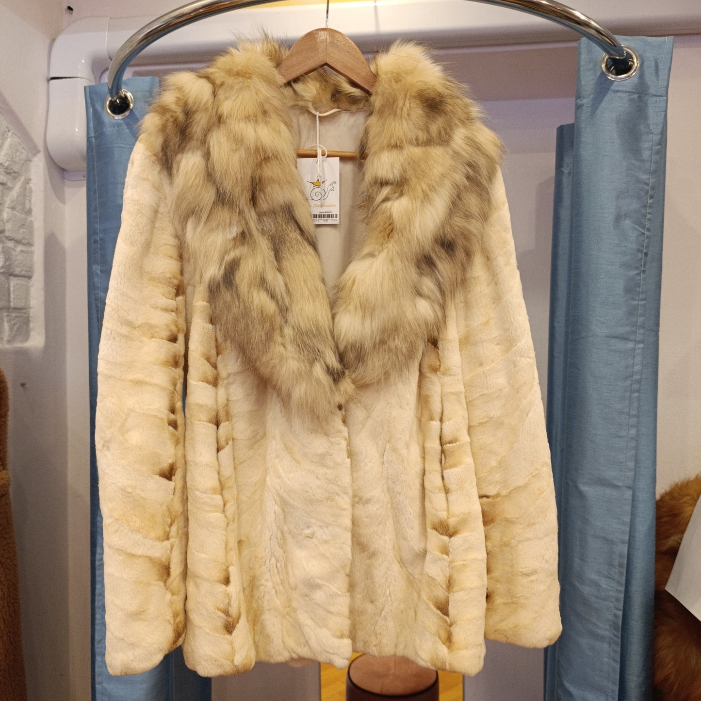 Pelliccia visone bianca tg M