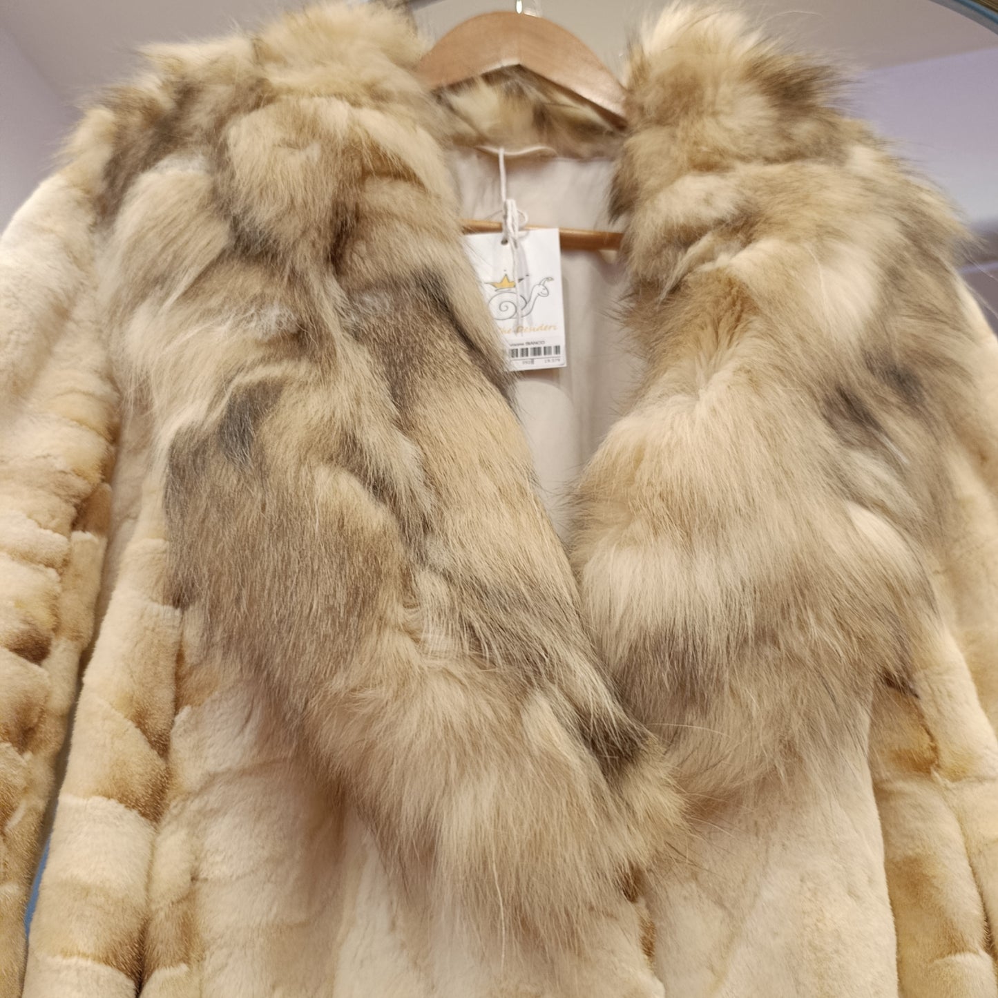 Pelliccia visone bianca tg M