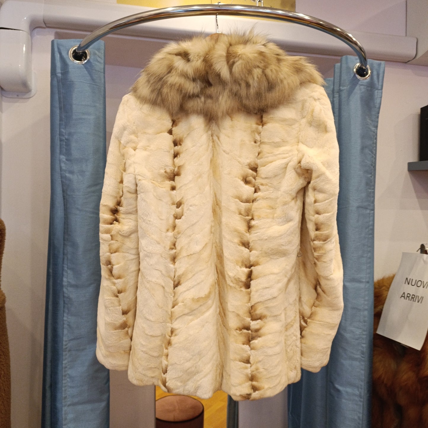 Pelliccia visone bianca tg M