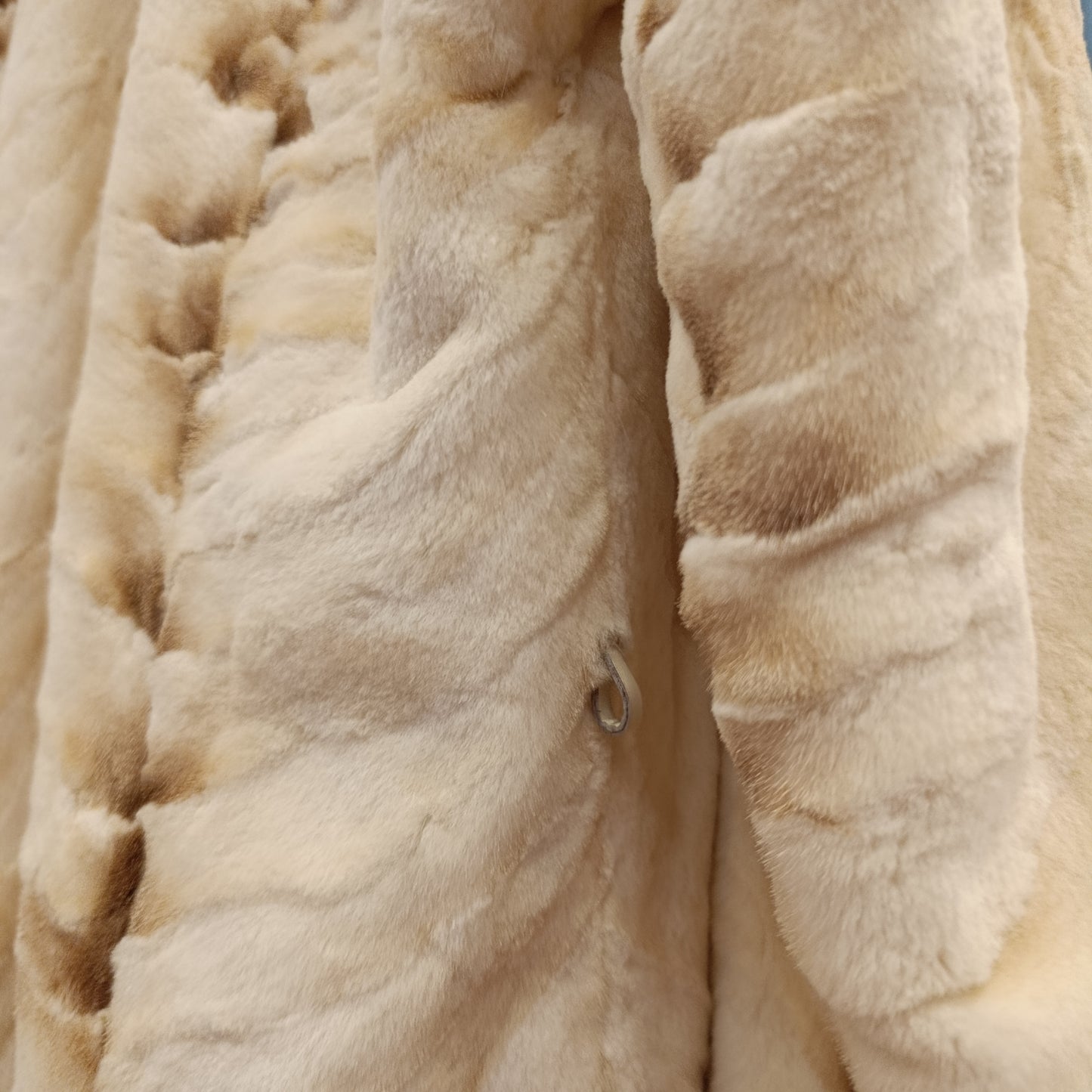 Pelliccia visone bianca tg M