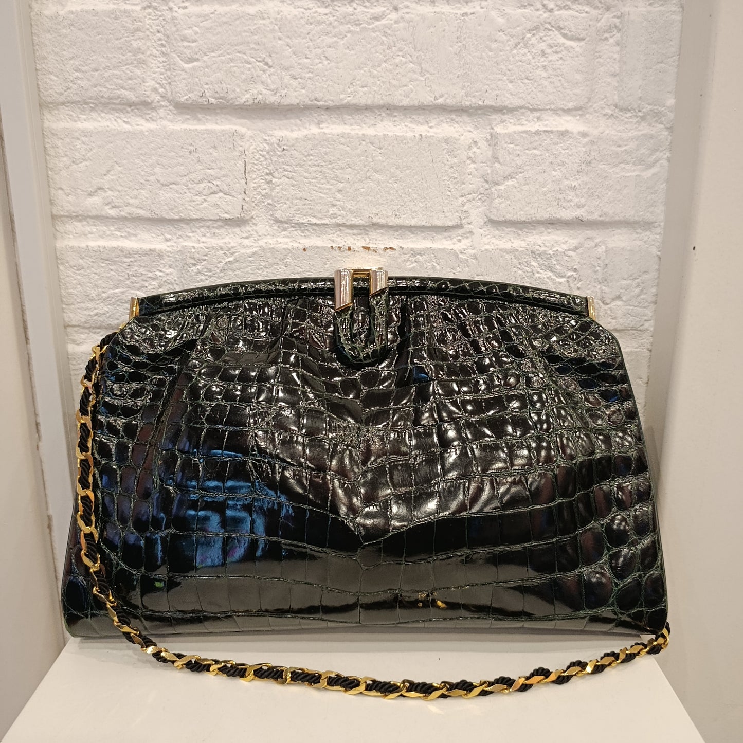 Borsa Coccodrillo verde Parapini