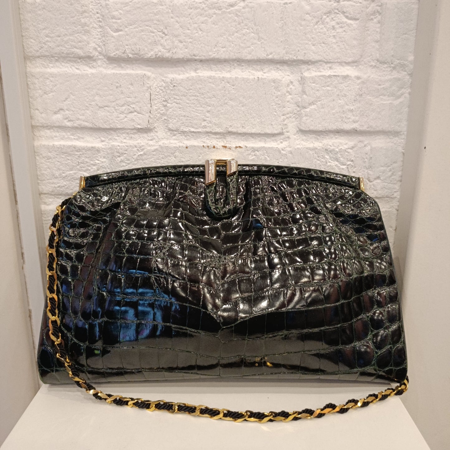 Borsa Coccodrillo verde Parapini