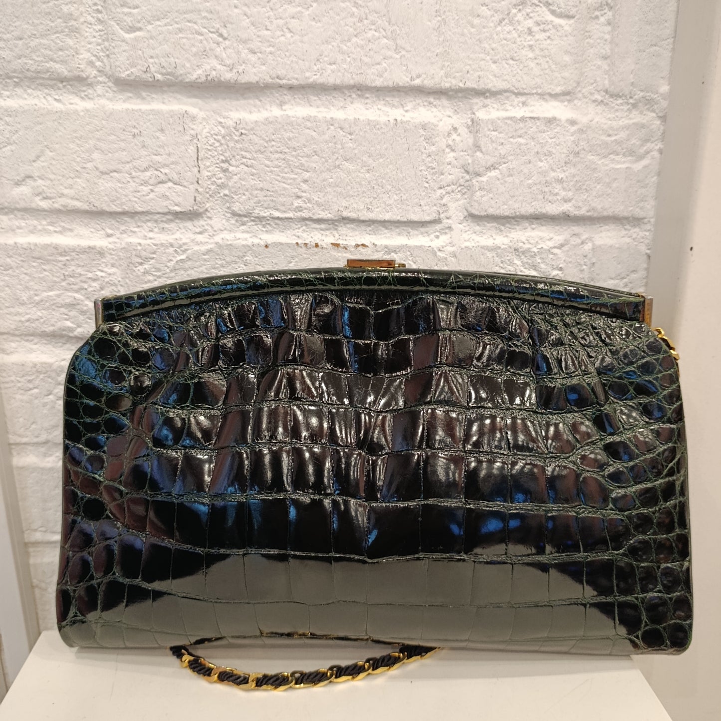 Borsa Coccodrillo verde Parapini