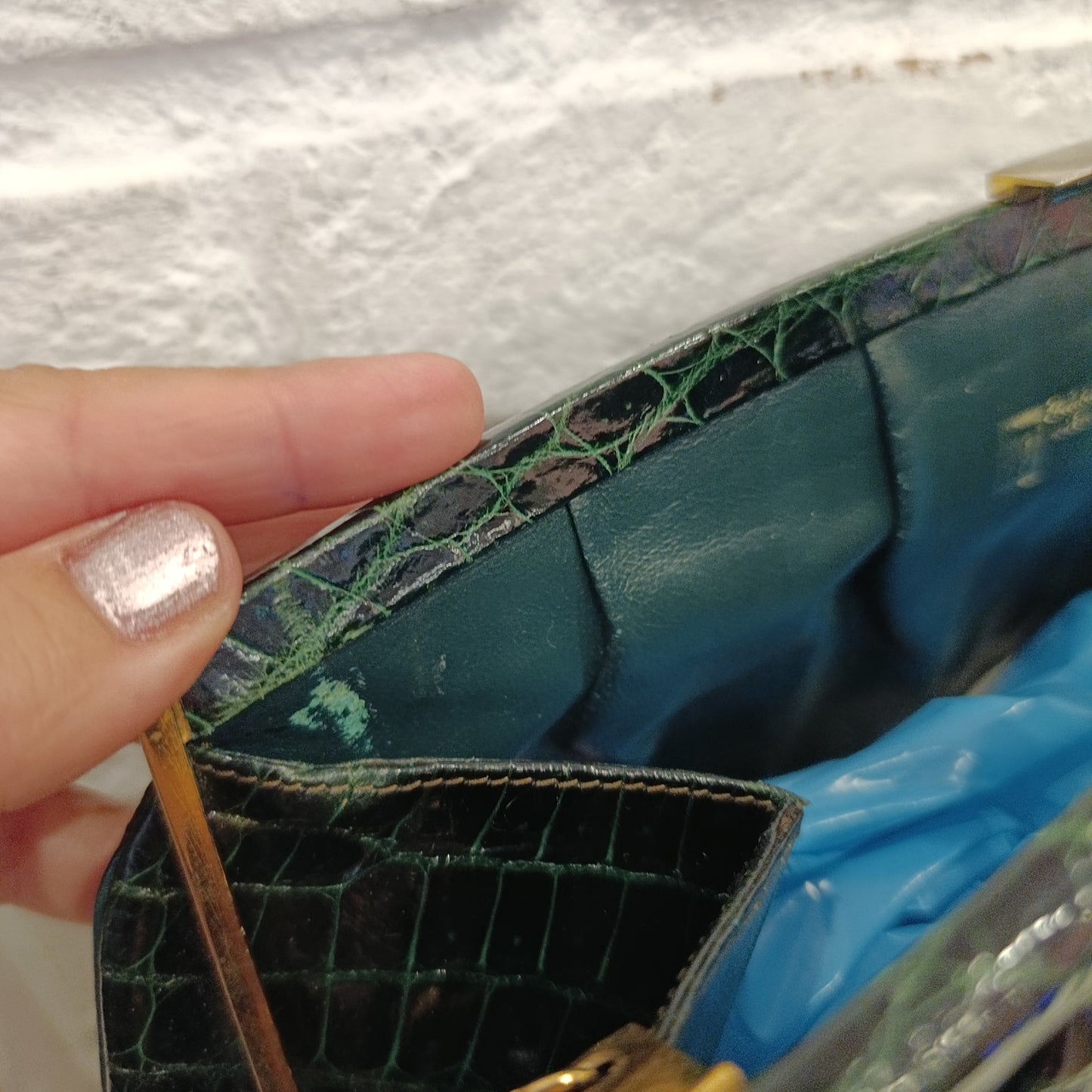 Borsa Coccodrillo verde Parapini