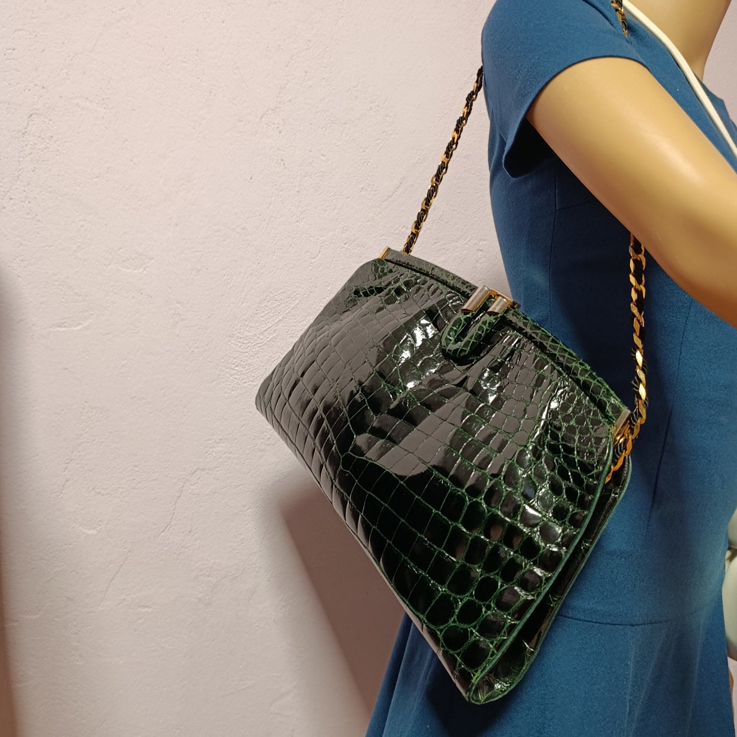 Borsa Coccodrillo verde Parapini