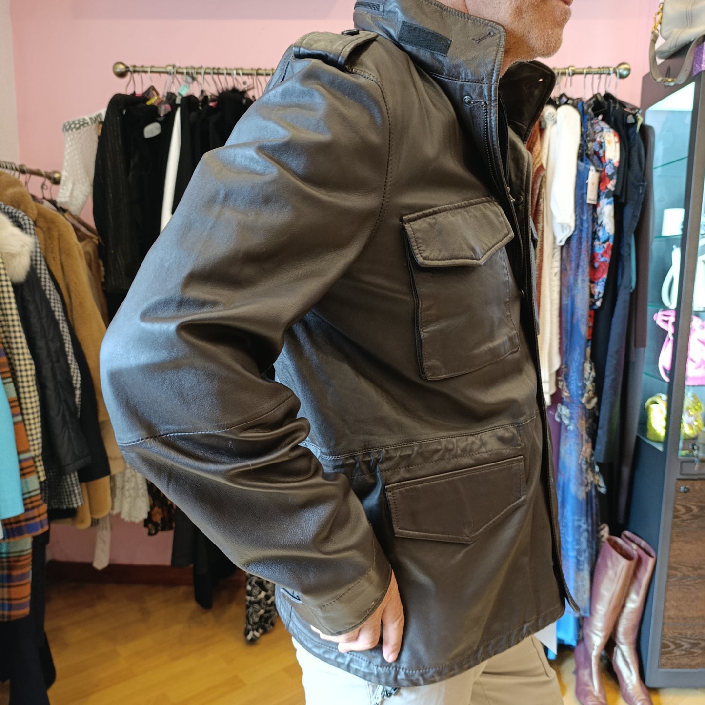 Giacca Aspesi pelle tg xxl