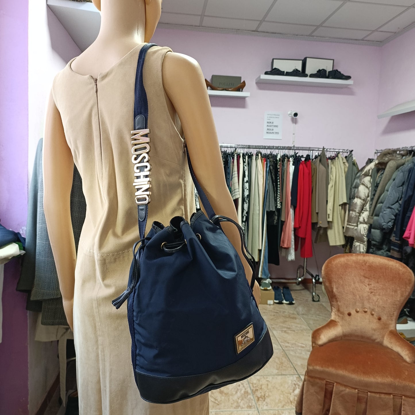 Secchiello vintage Moschino redwall