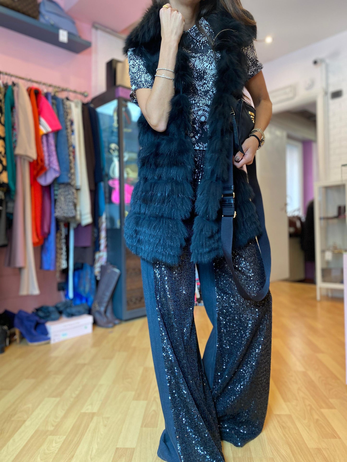 Pantalone Pinko paillettes tg 26