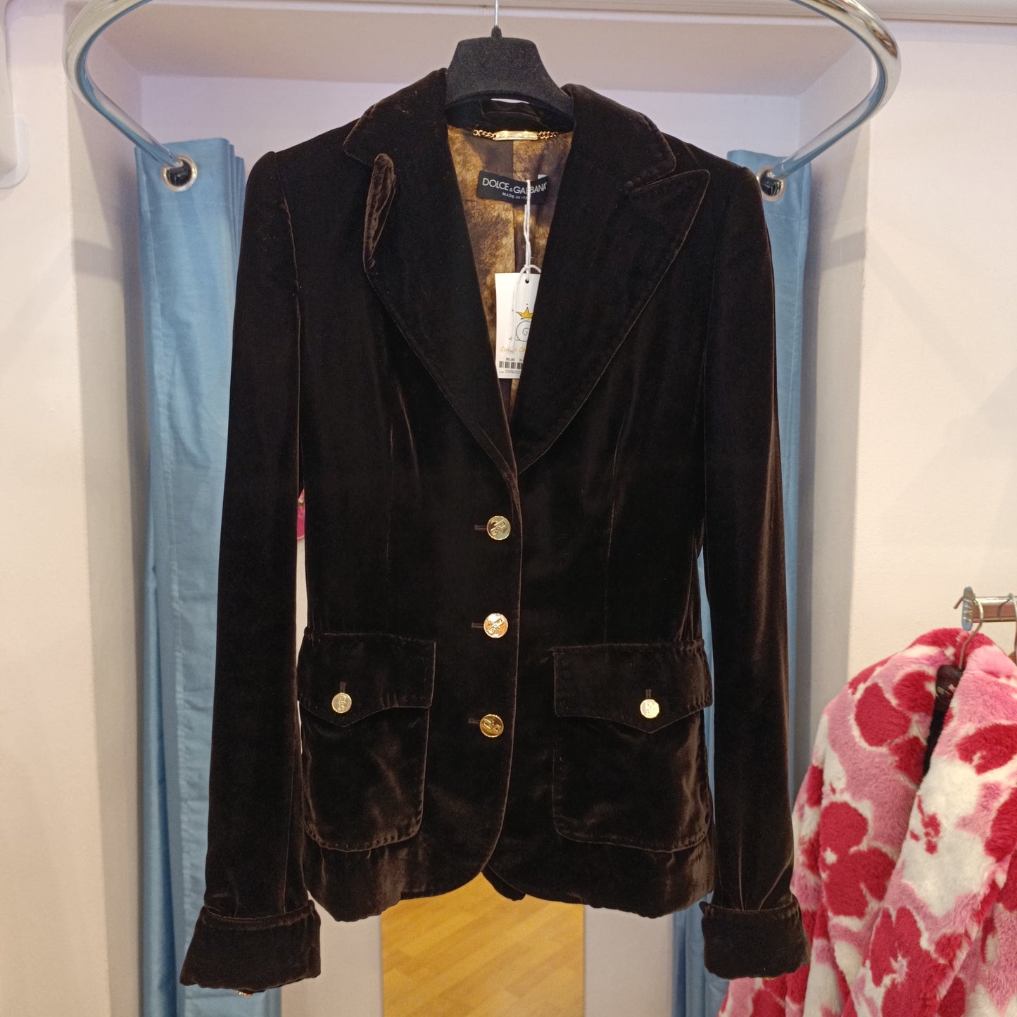 Blazer Dolce & Gabbana in velluto marrone tg 40