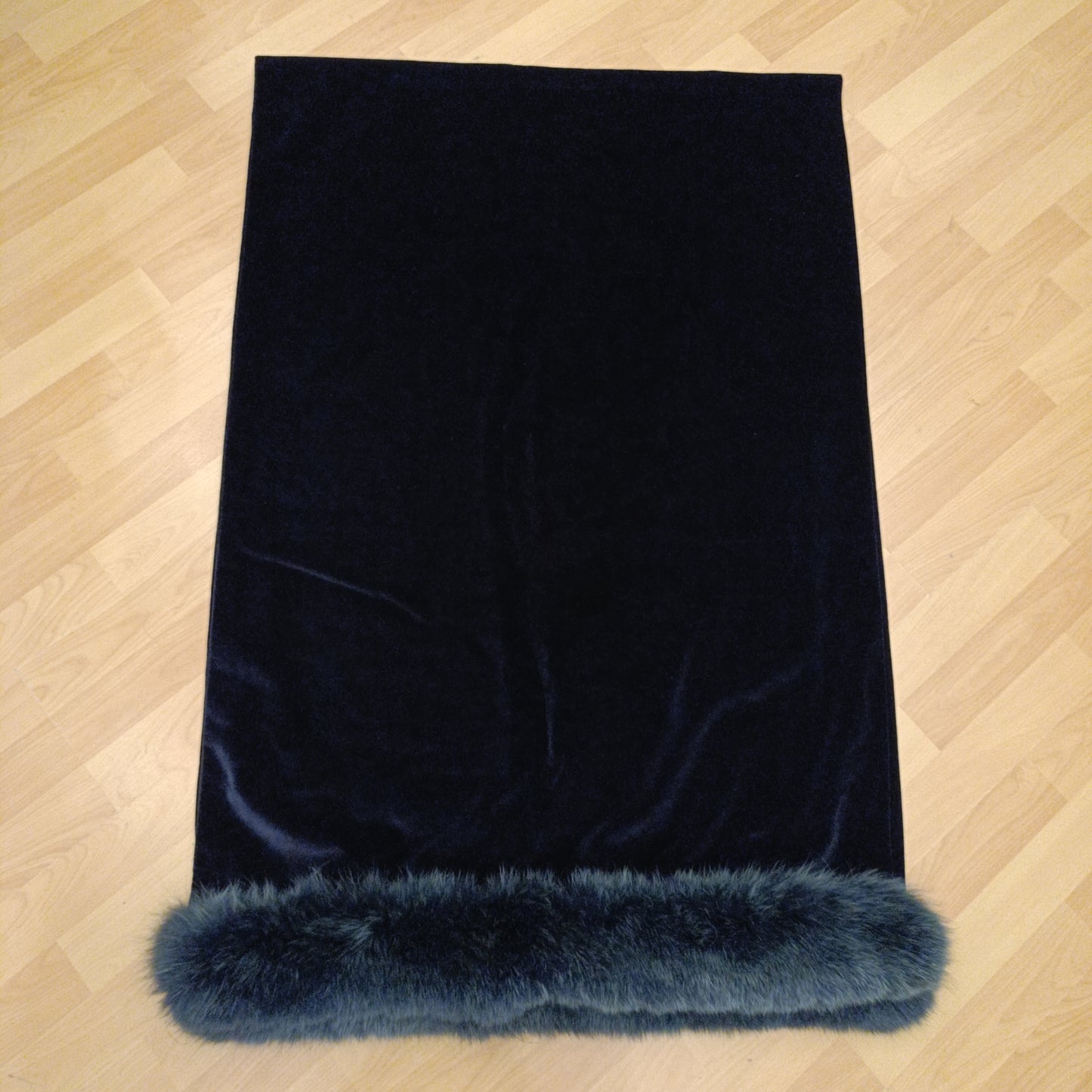 Stola velluto volpe blu notte