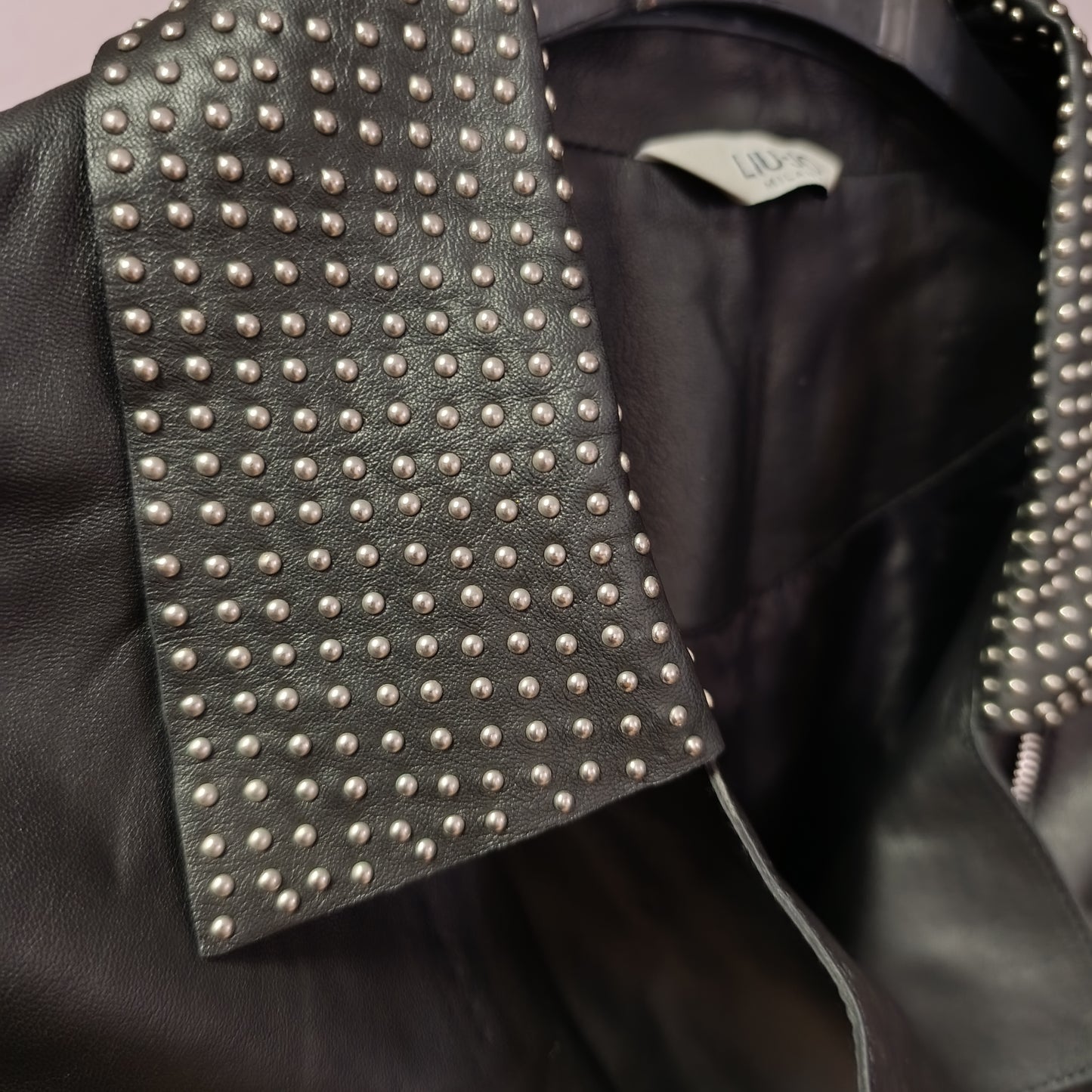 Giacca pelle Liu Jo con borchiette sul colletto tg 42