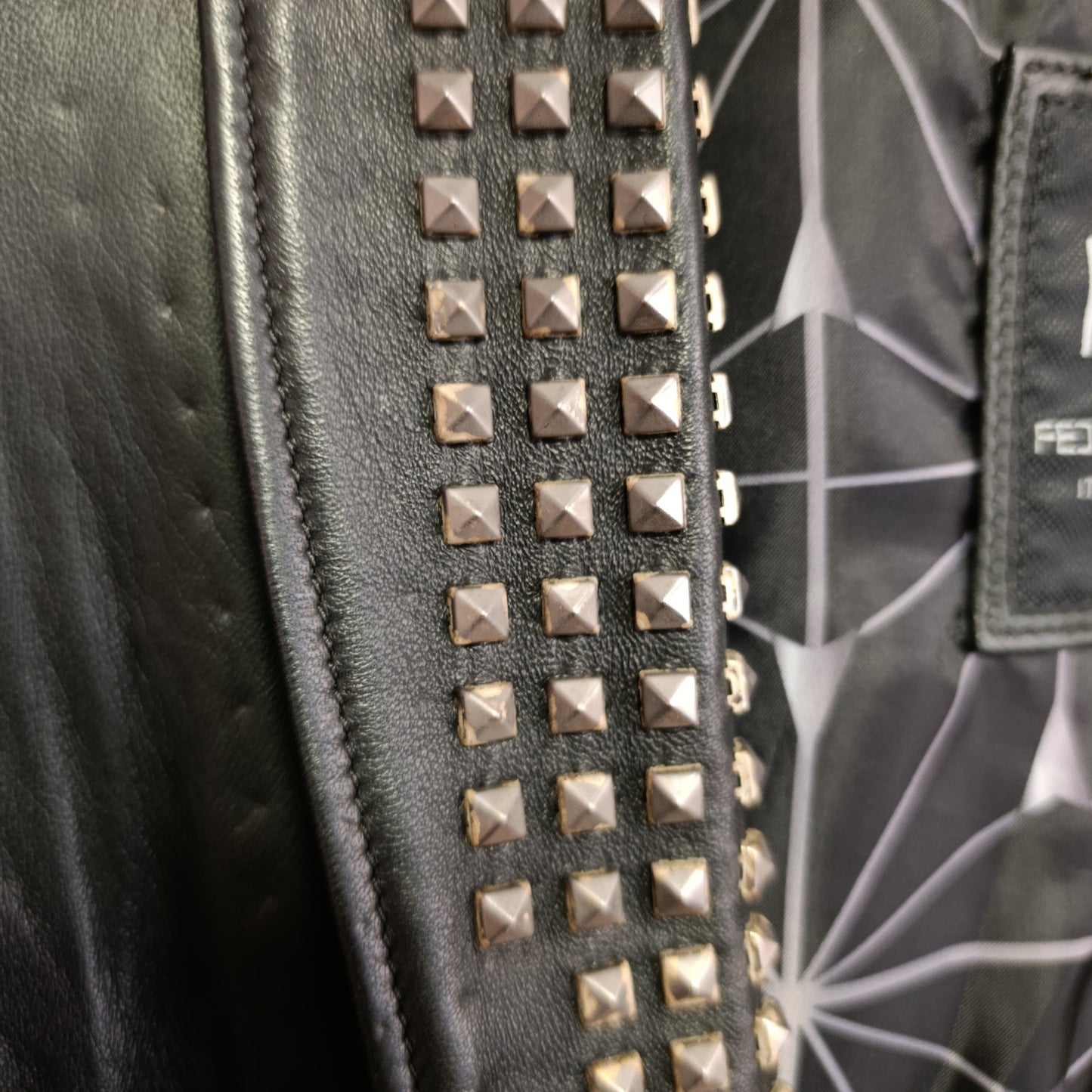 Giacca Federico Rinaldi pelle con borchie tg 42