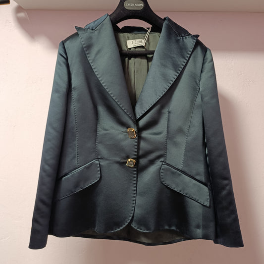 Blazer signorile blu lucido Clips tg 48