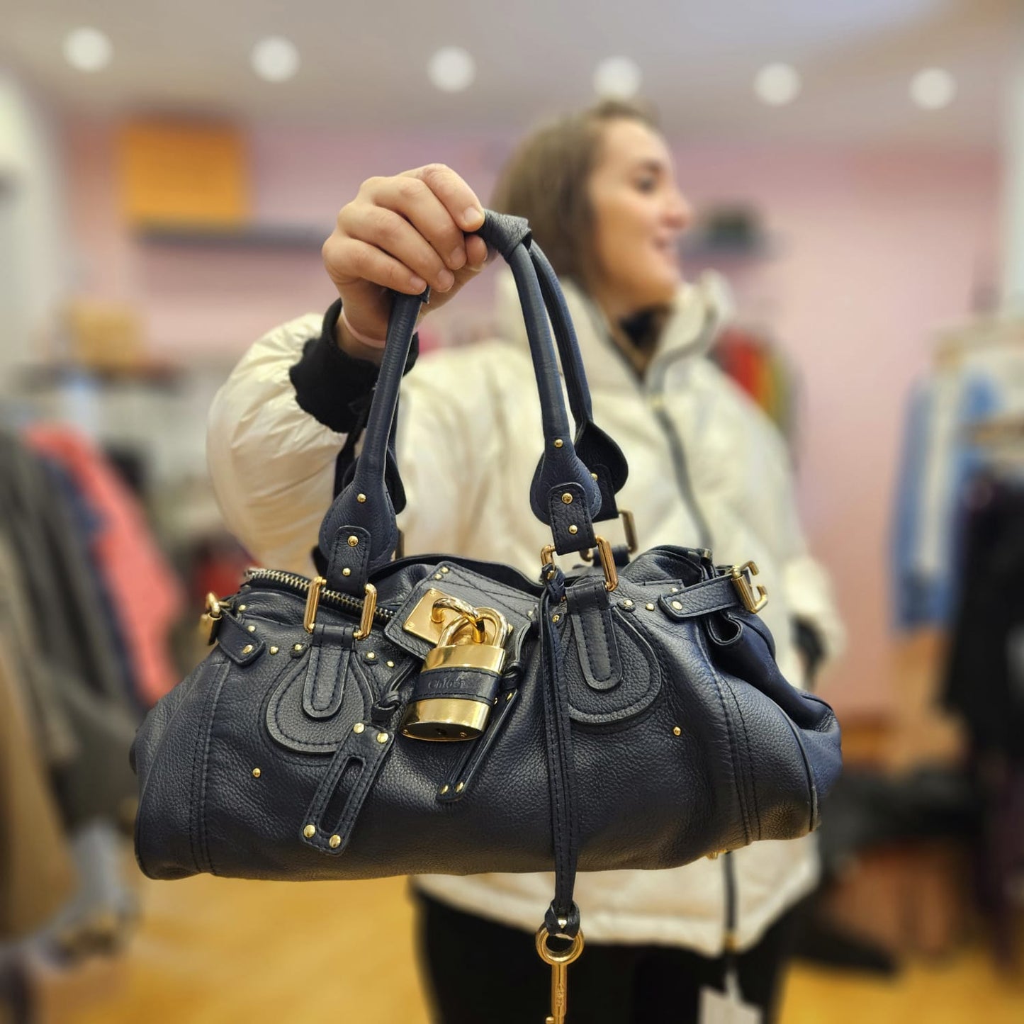 Borsa Chloé paddington bag blu