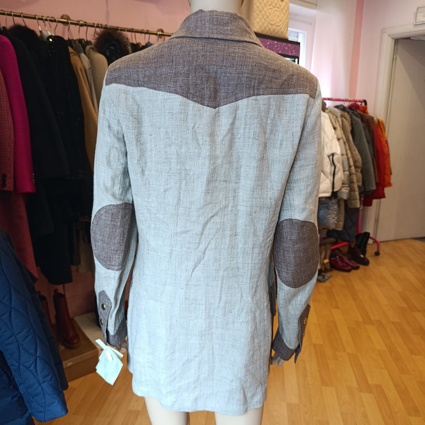 Camicia C'est Commeca/ Moschino beige tg 42 vintage