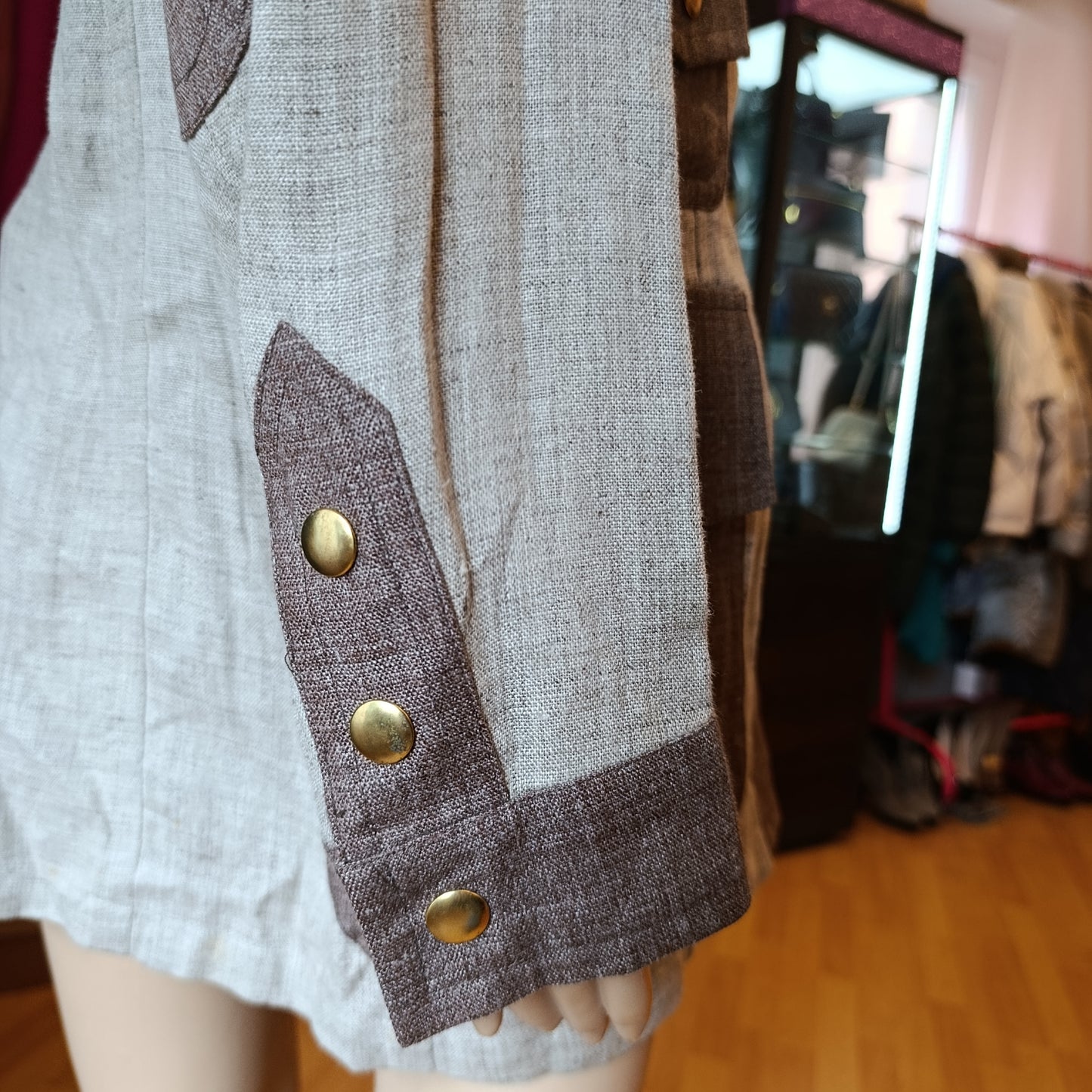 Camicia C'est Commeca/ Moschino beige tg 42 vintage