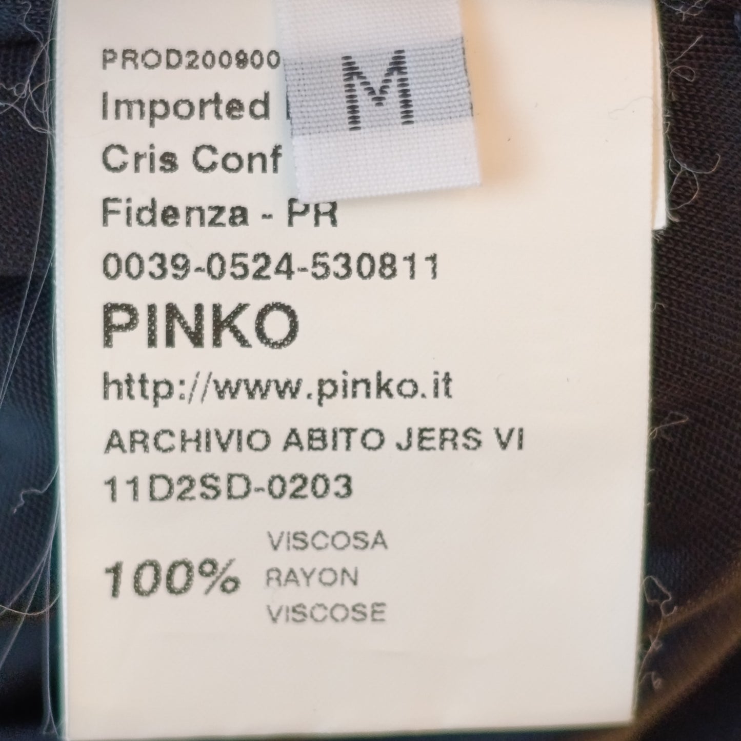 Abito nero monospalla Pinko strass tg M