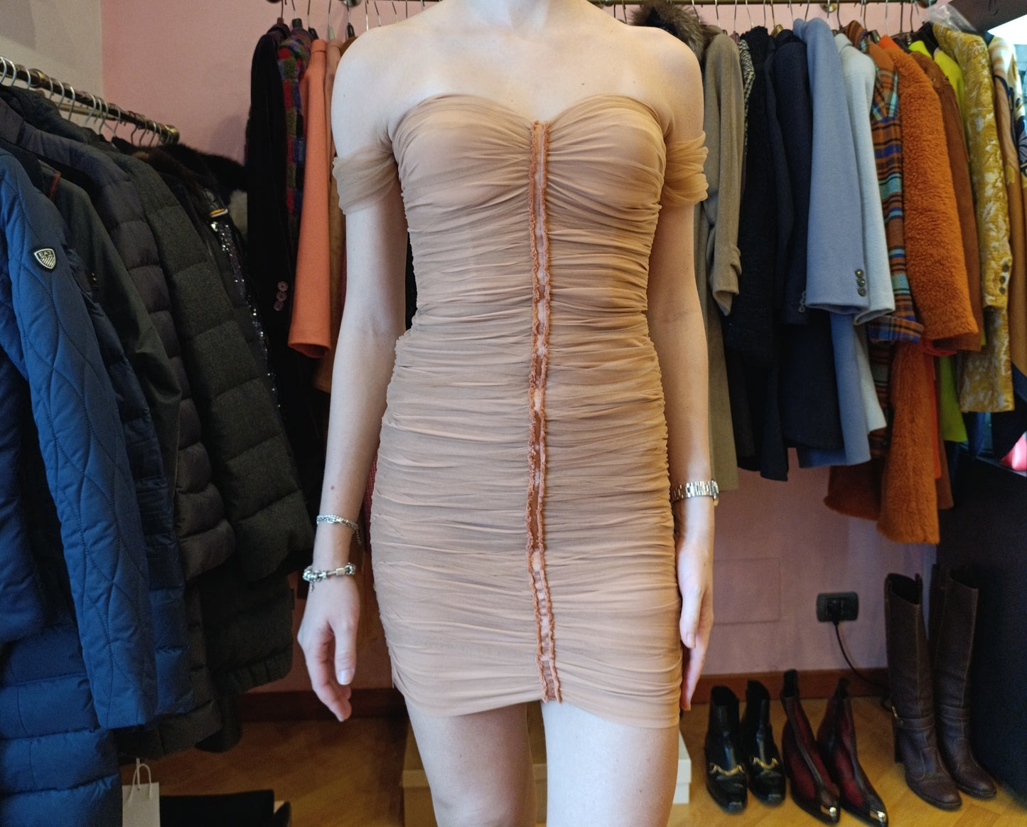 Abito Elisabetta Franchi cipria tg 40