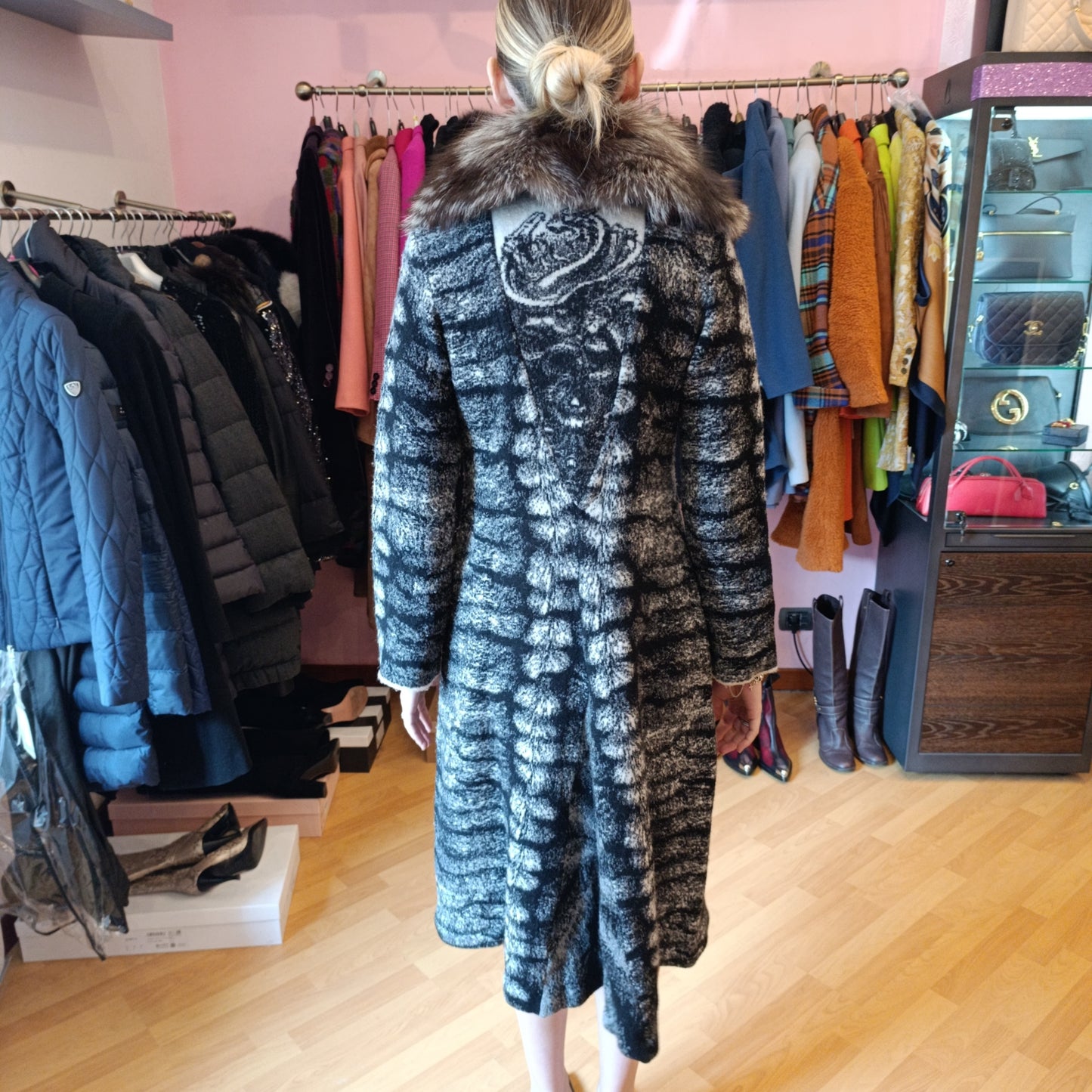 Cappotto grigio/nero Roberto Cavalli tg 44