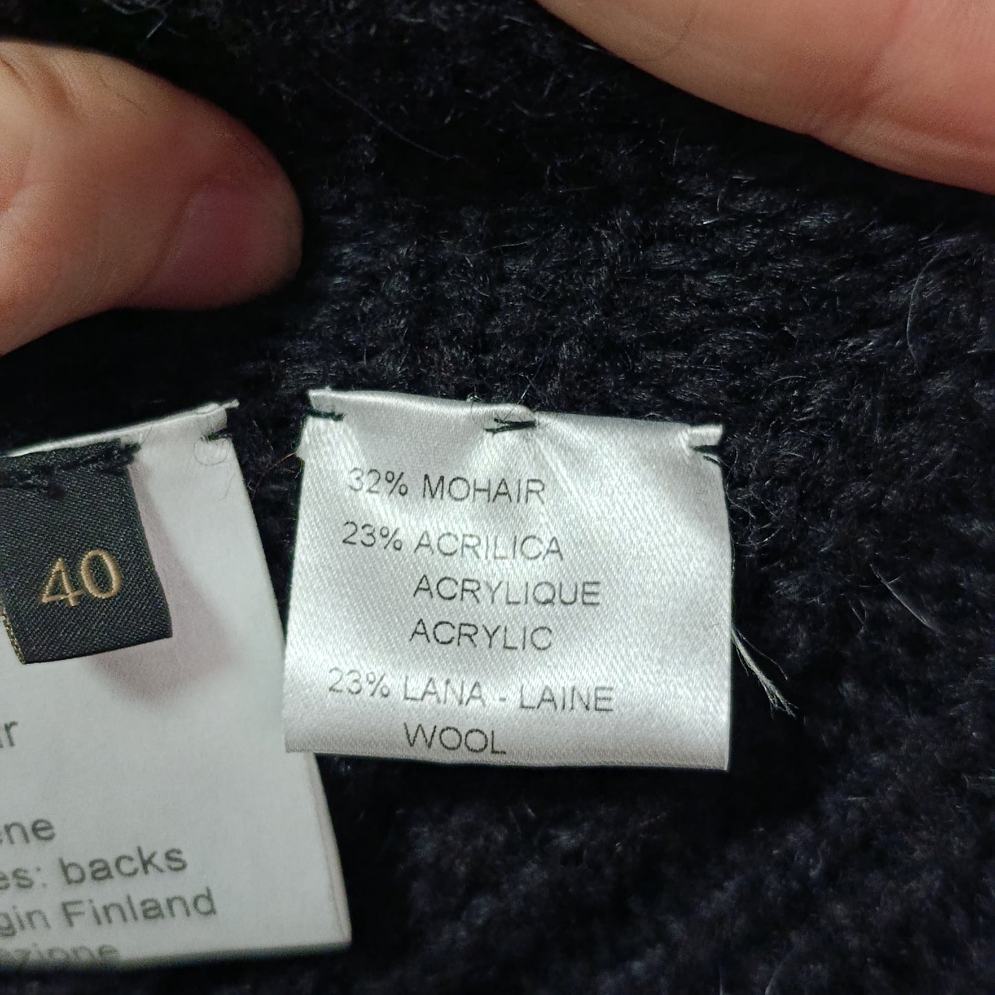 Cappottino/cardigan nero pelo di volpe e lana Vionnet tg 40