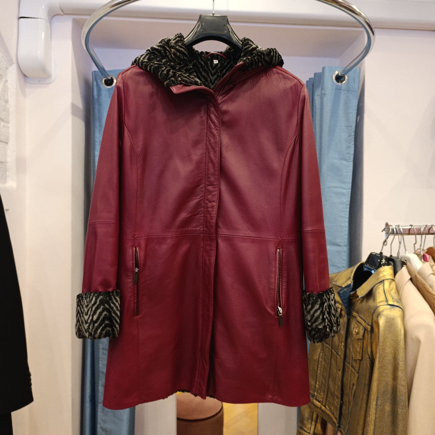 Giubbotto Mabrun pelle tg 44 con inserto