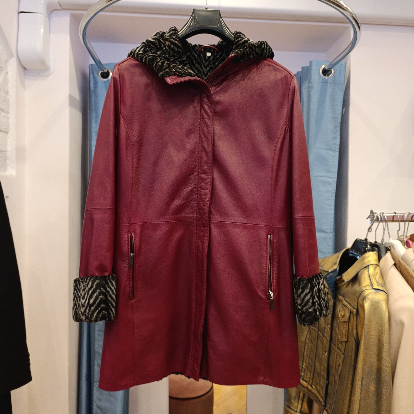 Giubbotto Mabrun pelle tg 44 con inserto