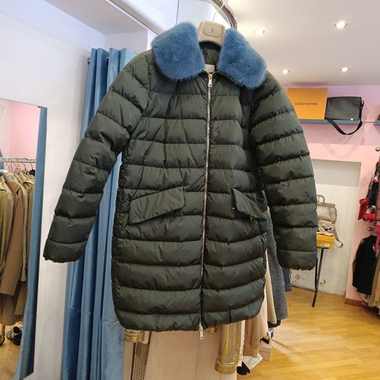 Moncler verde inserto visone tg 3