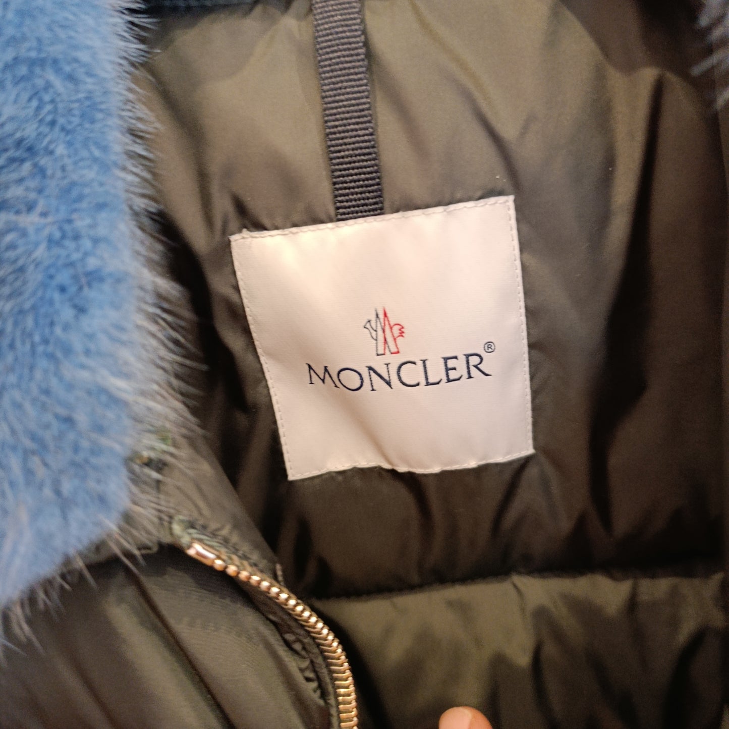 Moncler verde inserto visone tg 3