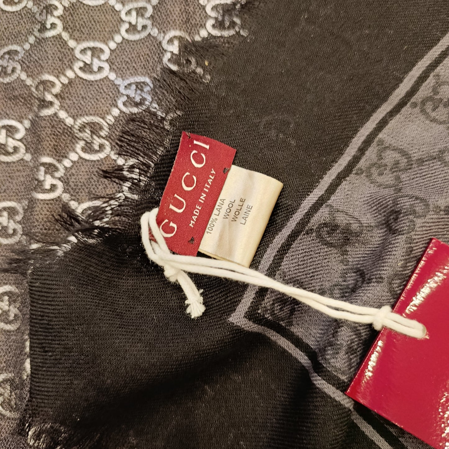 Maxi stola glitter grigio/nera Gucci