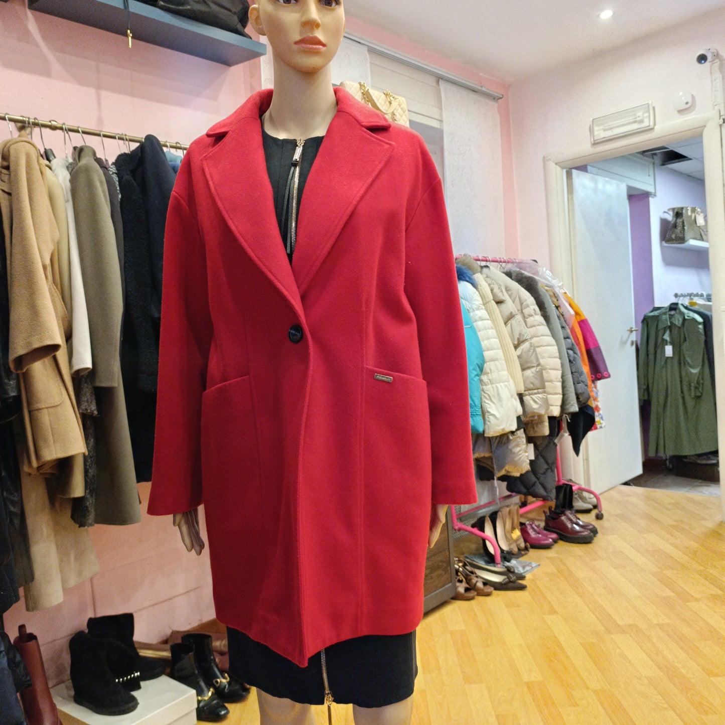 Cappotto rosso Fred Mello tg S