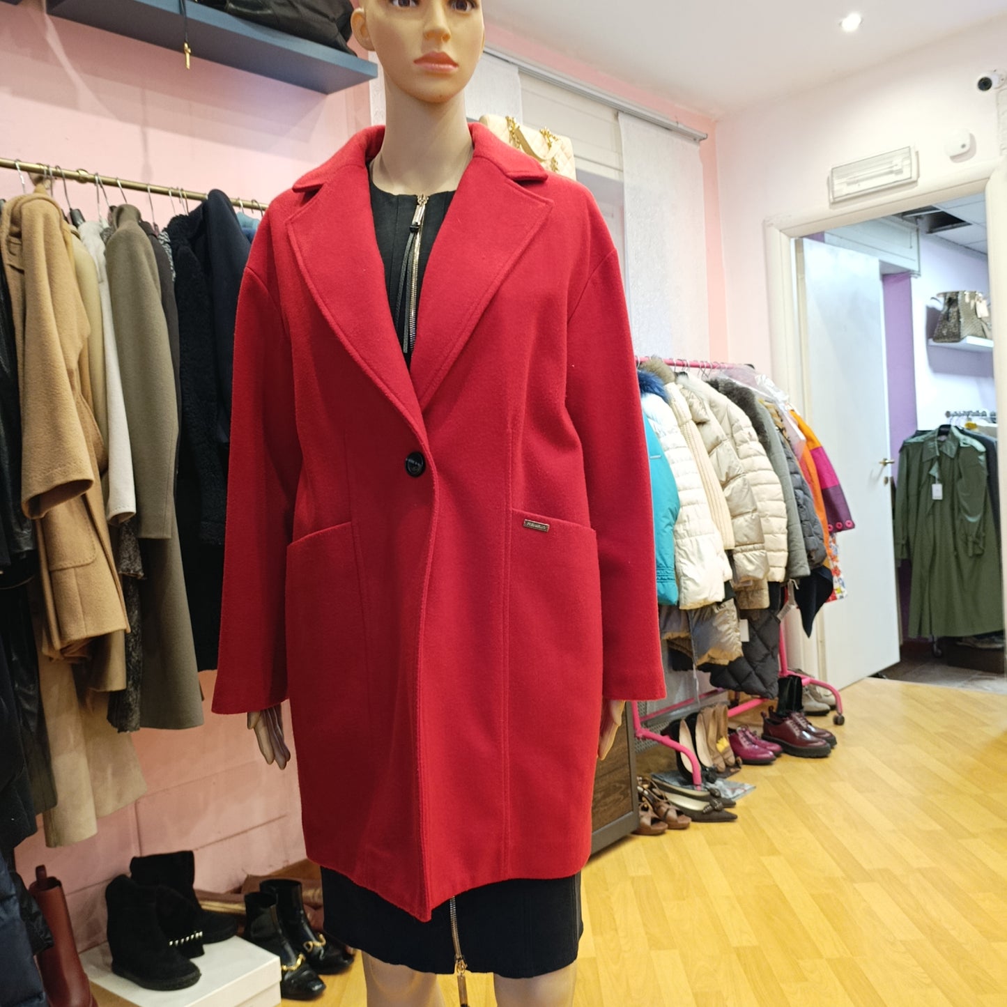 Cappotto rosso Fred Mello tg S