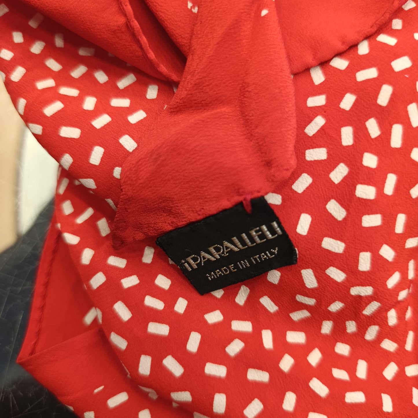 Foulard vintage Giorgio Armani a pois b rosso