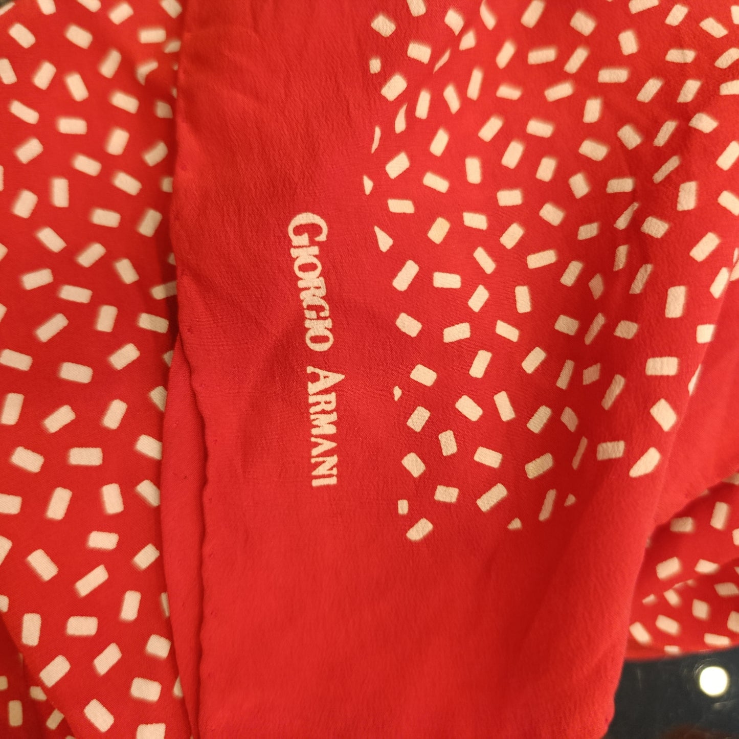 Foulard vintage Giorgio Armani a pois b rosso