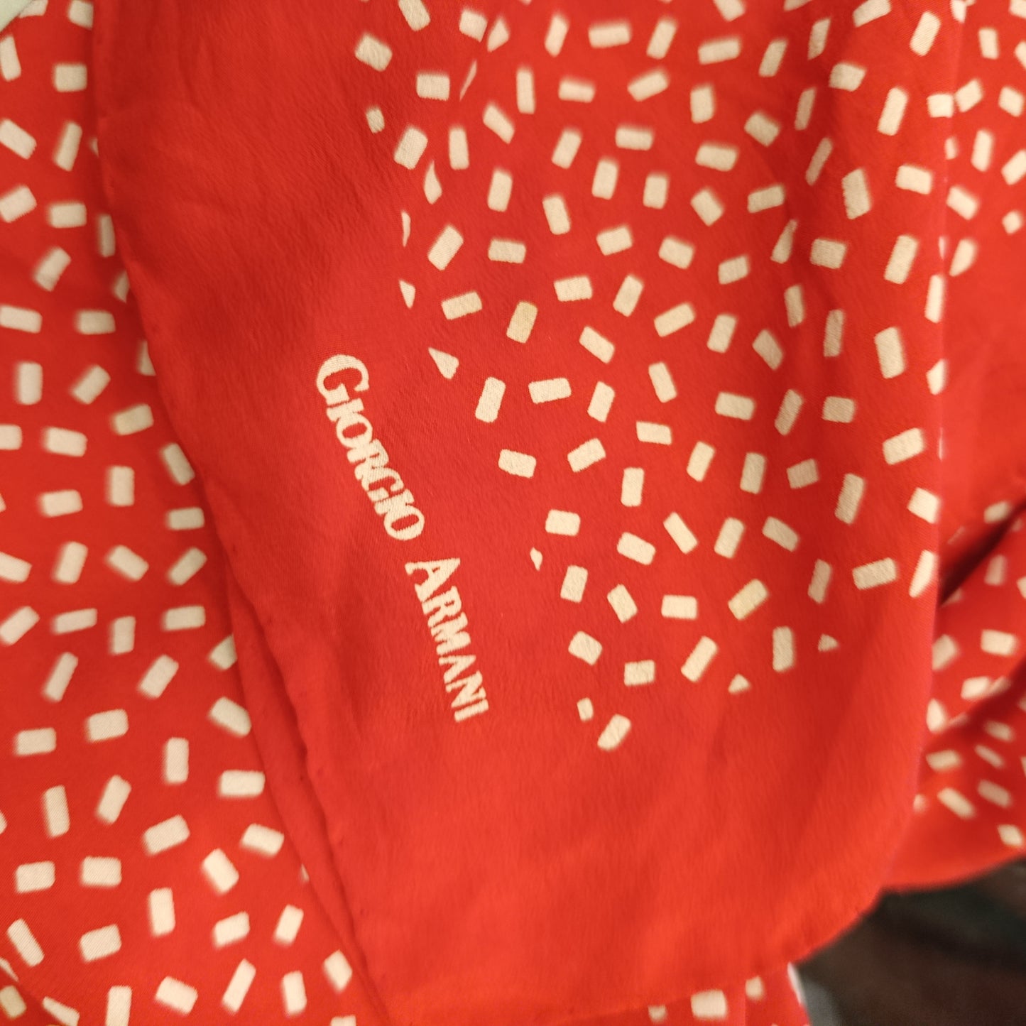Foulard vintage Giorgio Armani a pois b rosso
