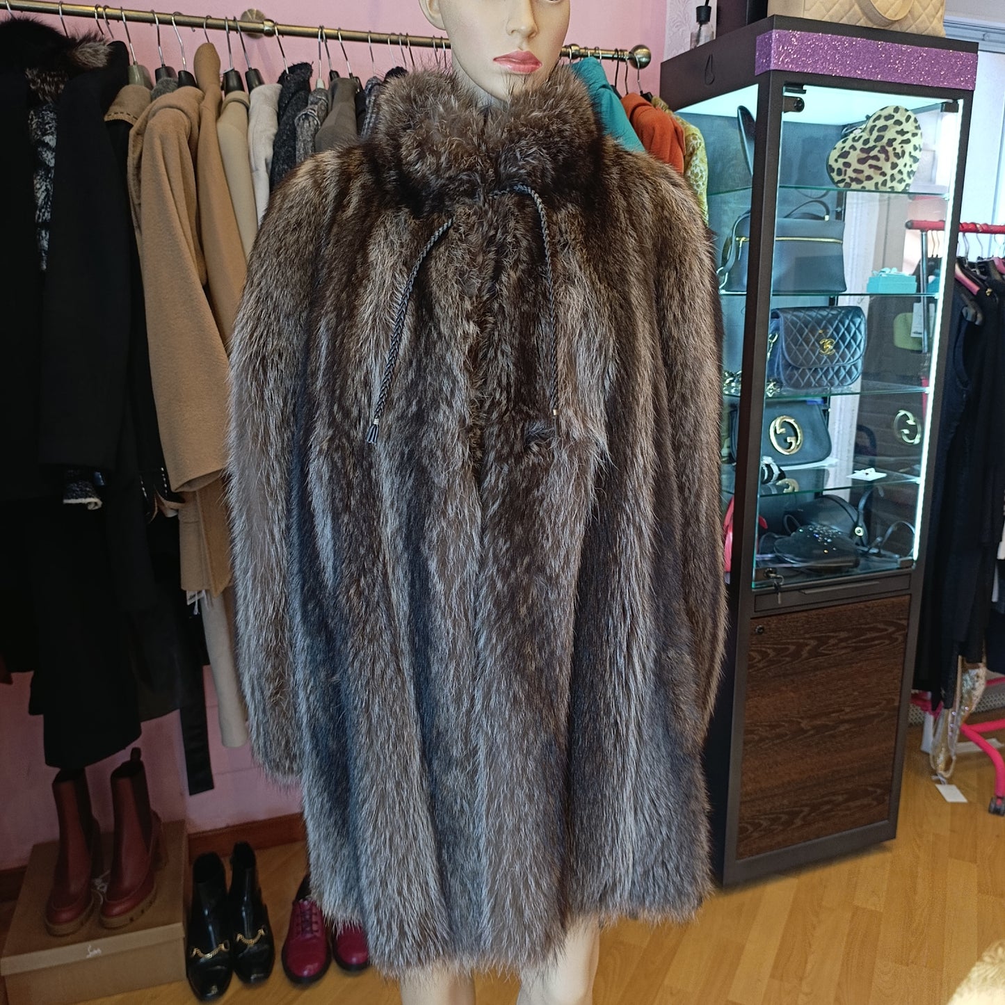 Cappotto volpe argentata vintage tg S/M