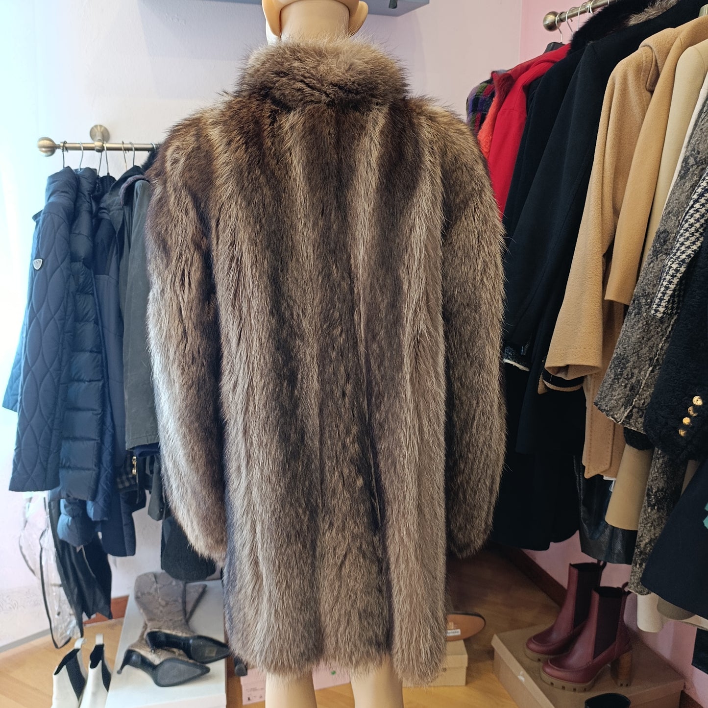 Cappotto volpe argentata vintage tg S/M