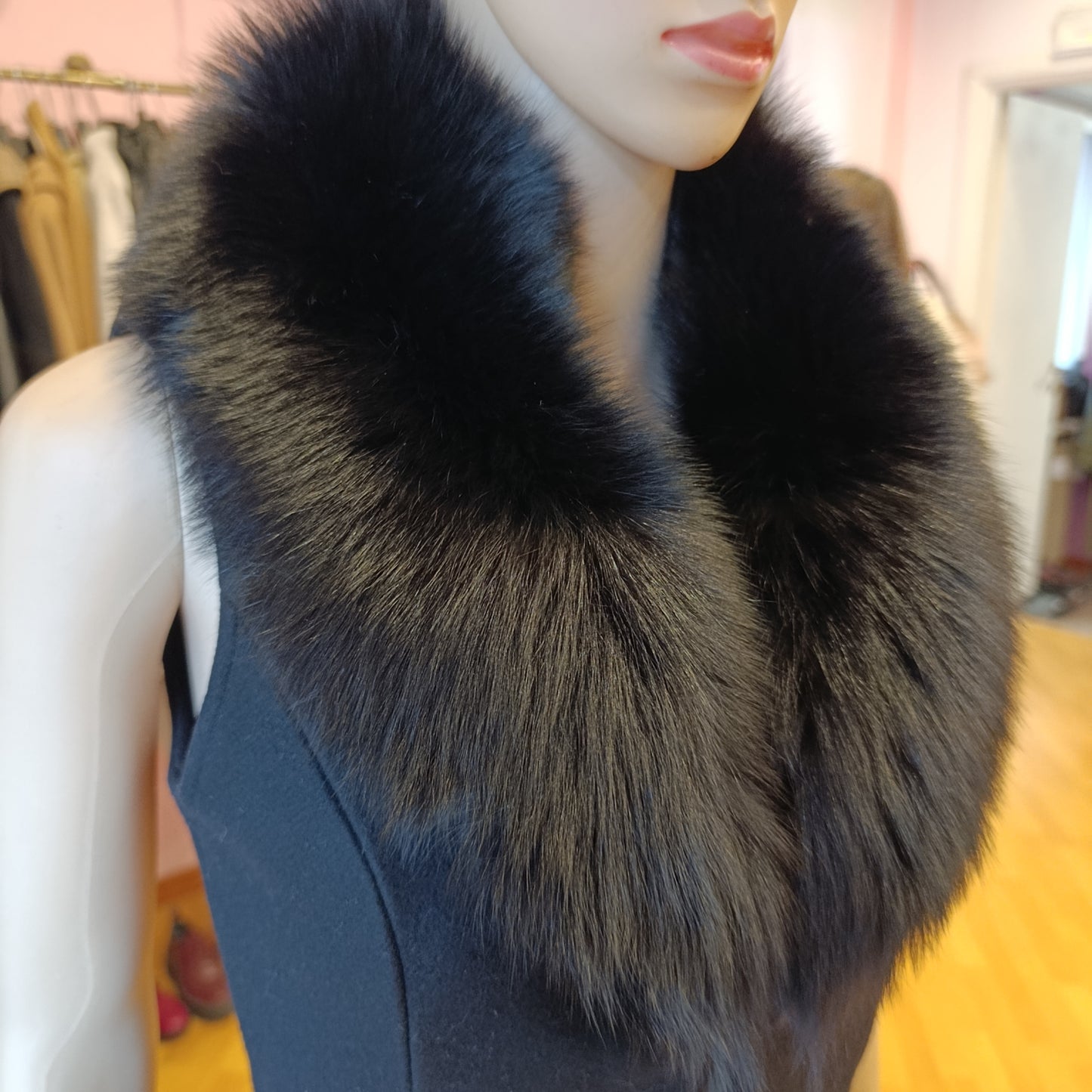 Gilet nero pelo di volpe Flavio Castellani tg 40