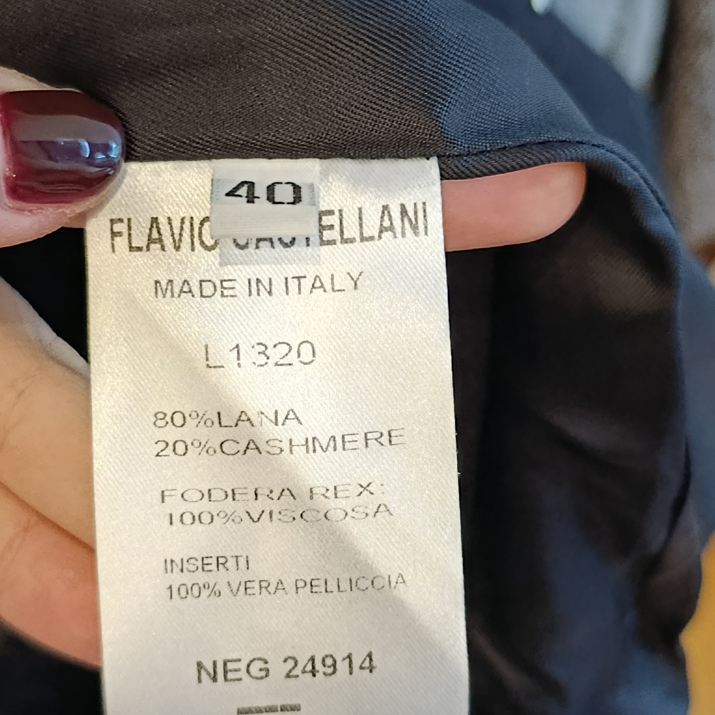 Gilet nero pelo di volpe Flavio Castellani tg 40