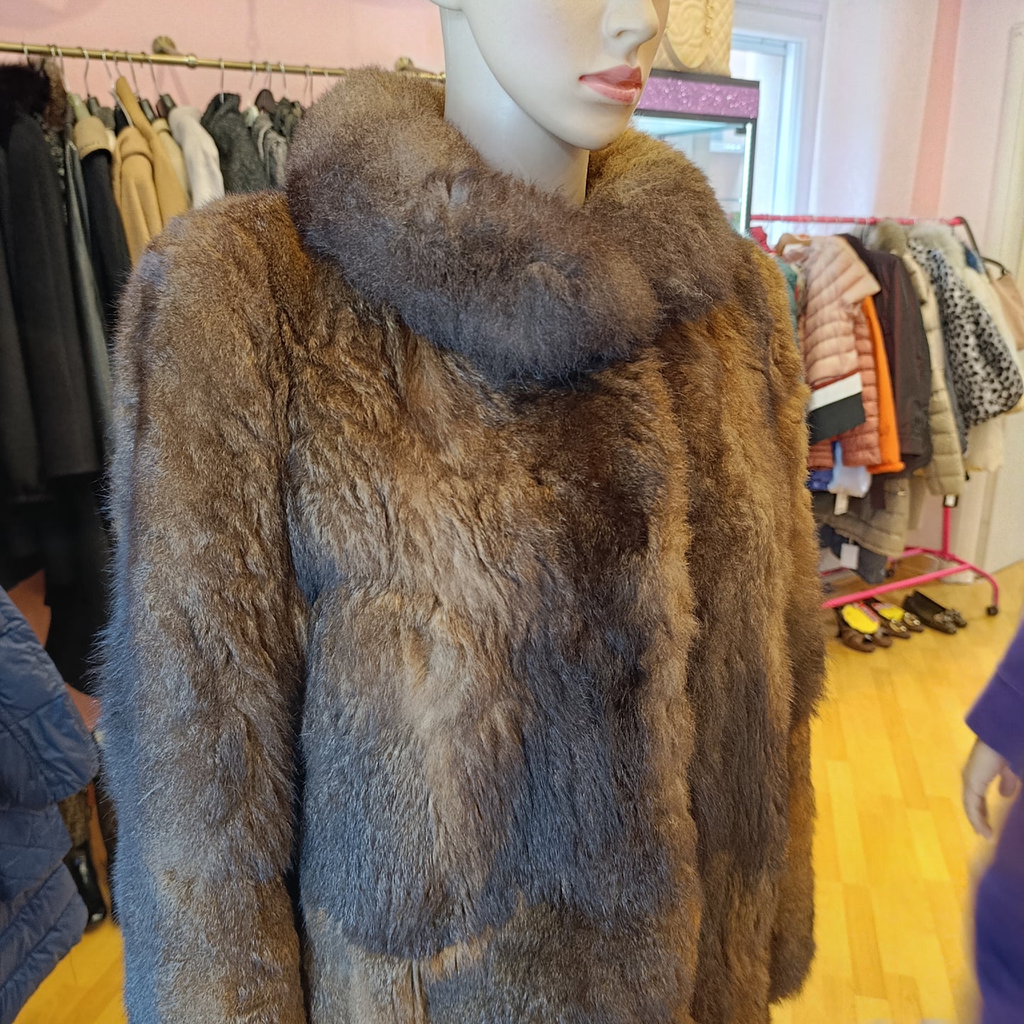 Pelliccia di marrone tg S/M opossum