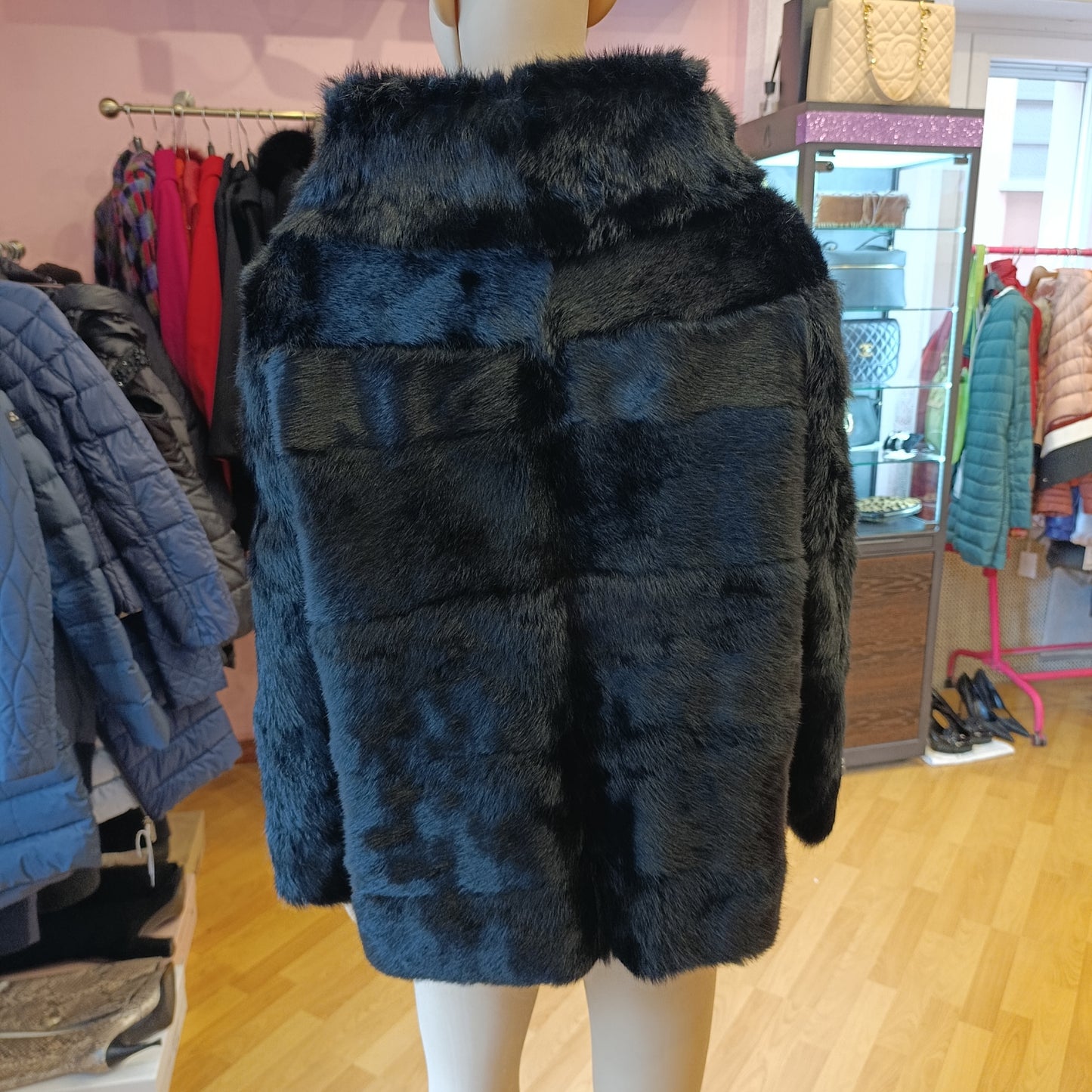 Pelliccia nera Lapin tg S/M