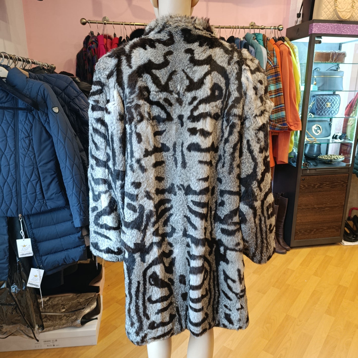 Pelliccia lunga Lapin effetto maculato tg 42